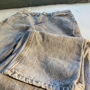 Bershka Light Straight Gray Denim Jeans straight leg